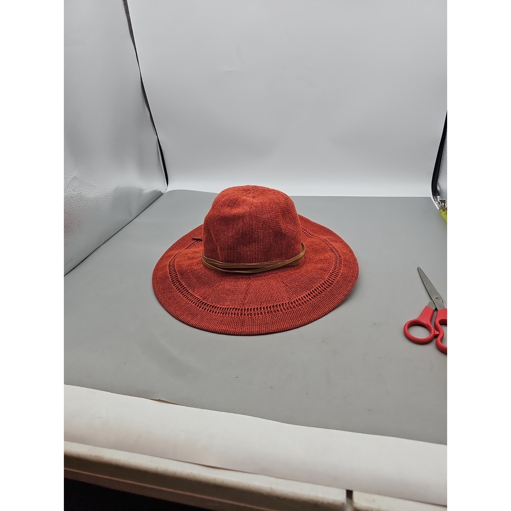 WYETH Woven Strawโ Bucket Hat Sunhat Oarnge One Size